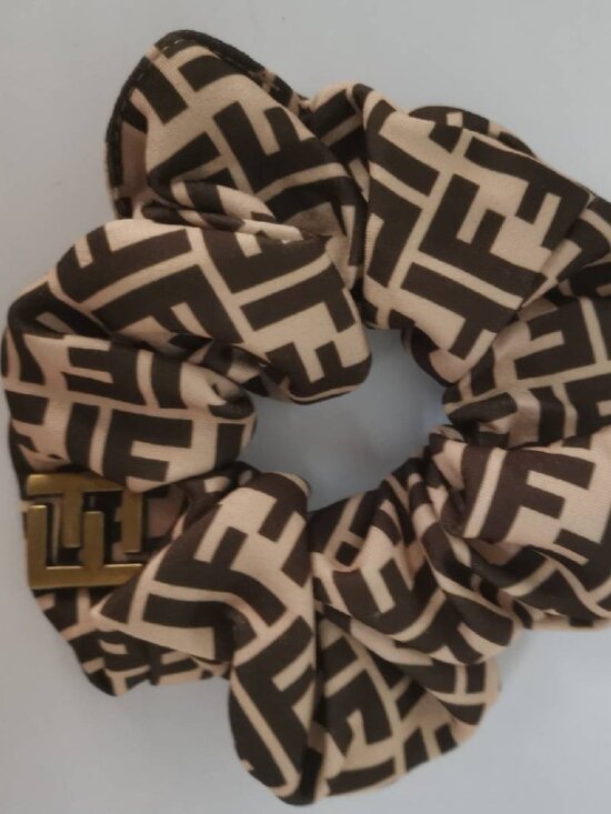 FENDI Accessories - FENDI New Style Scrunchie Ponytail Hair Tie with Letters Elegant Hair Accessory